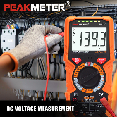True RMS Digital Multimeter Misurazione completa con temperatura, capacità, frequenza, dispositivo ad alta sicurezza